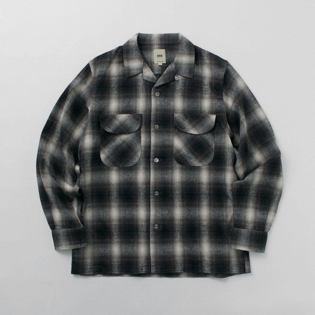 FOB FACTORY / F3505 Nel open collar shirt