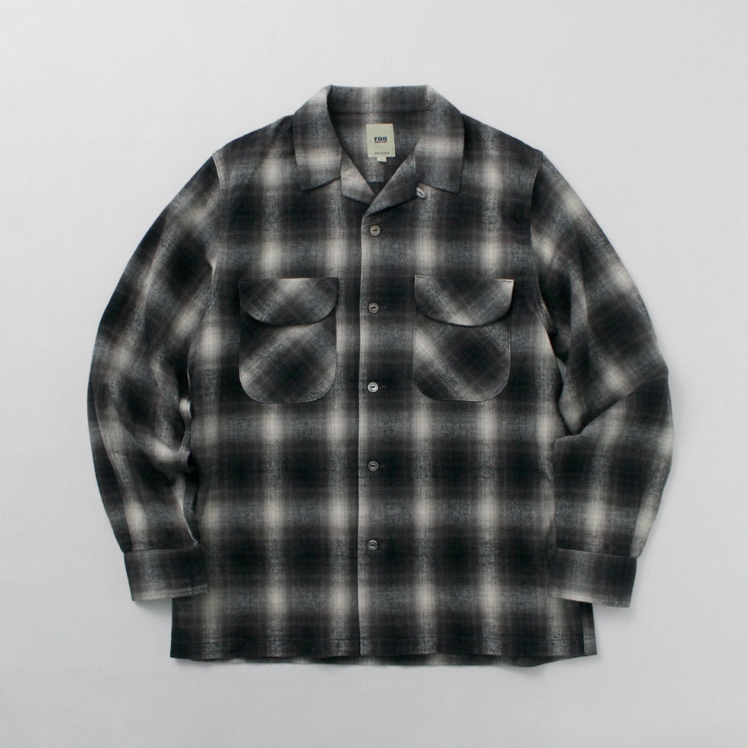 FOB FACTORY / F3505 Nel open collar shirt