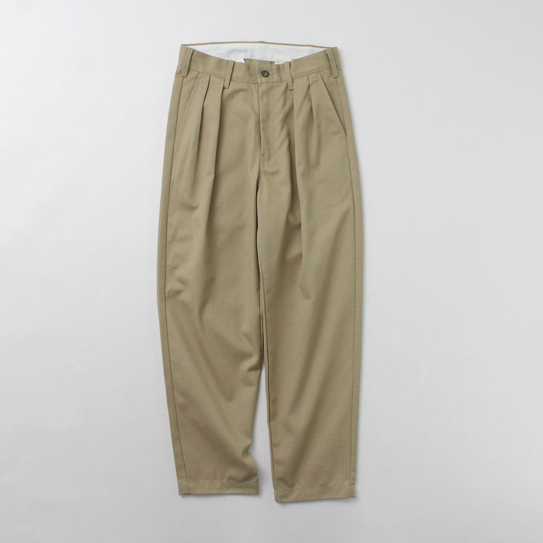 UNIVERSAL OVERALL / Heritage T/C Relaxed 2-Tuck Trousers STONE CARVER