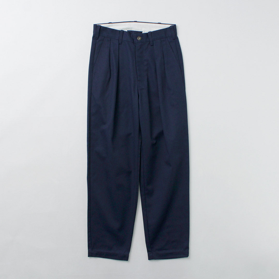 UNIVERSAL OVERALL / Heritage T/C Relaxed 2-Tuck Trousers STONE CARVER