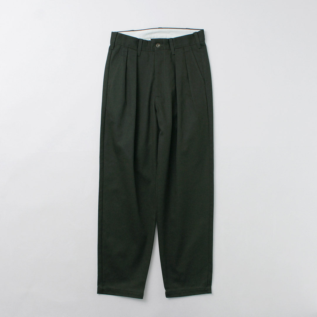 UNIVERSAL OVERALL / Heritage T/C Relaxed 2-Tuck Trousers STONE CARVER