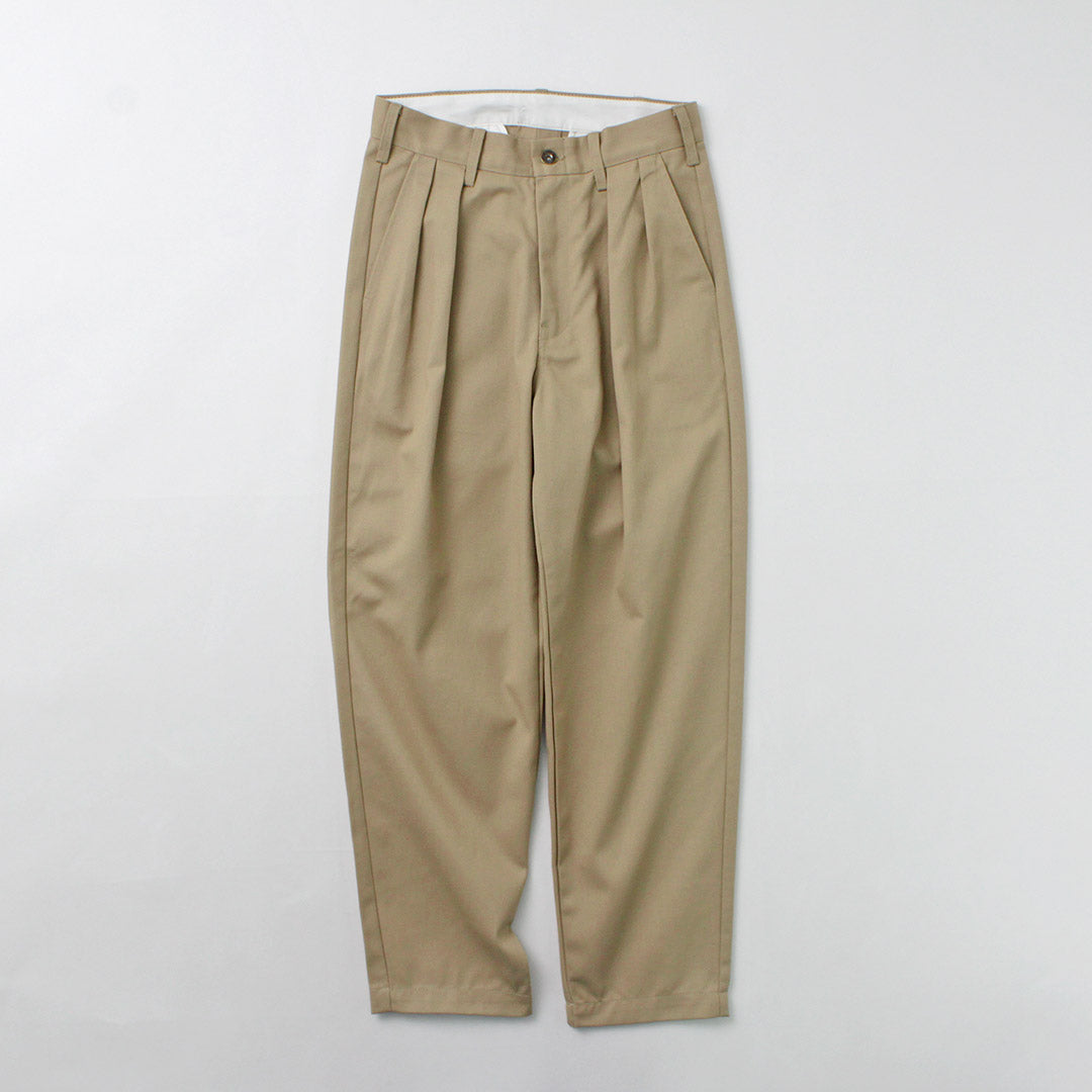 UNIVERSAL OVERALL / Heritage T/C Relaxed 2-Tuck Trousers STONE CARVER