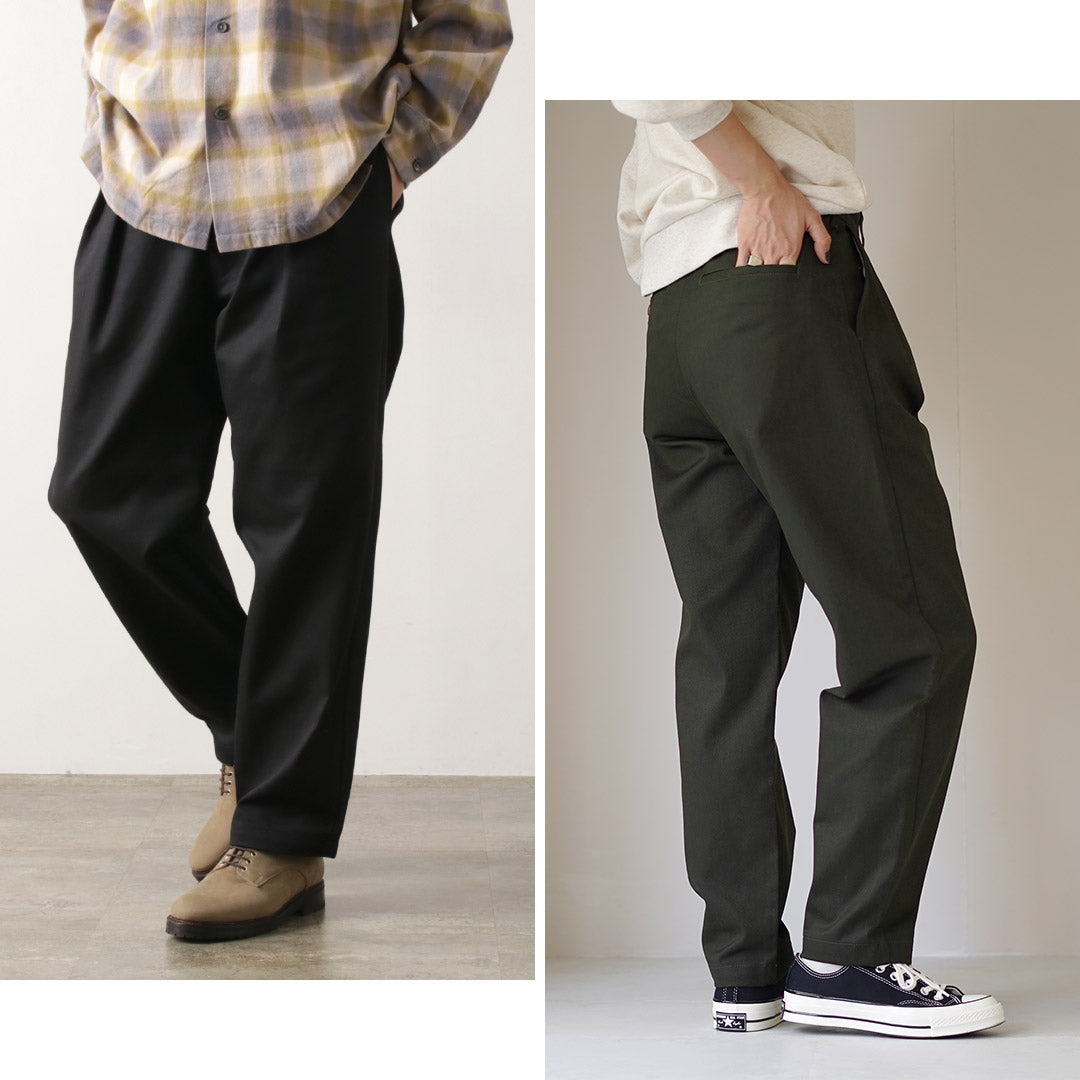 UNIVERSAL OVERALL / Heritage T/C Relaxed 2-Tuck Trousers STONE CARVER