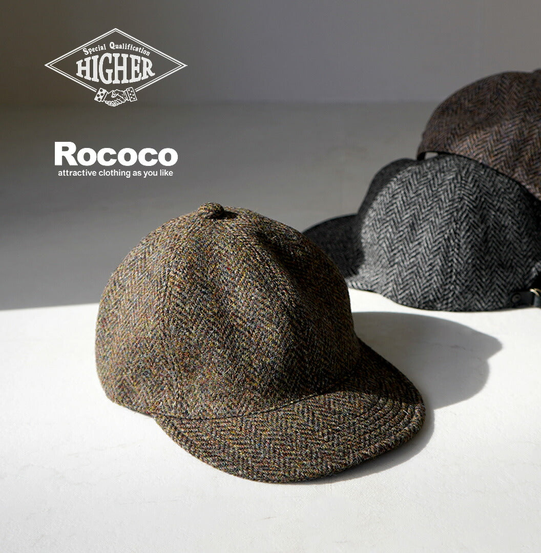 HIGHER / Harris Tweed Herringbone Cap HT24035