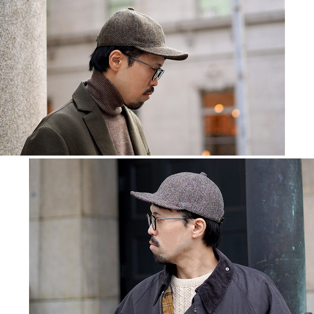 HIGHER / Harris Tweed Herringbone Cap HT24035