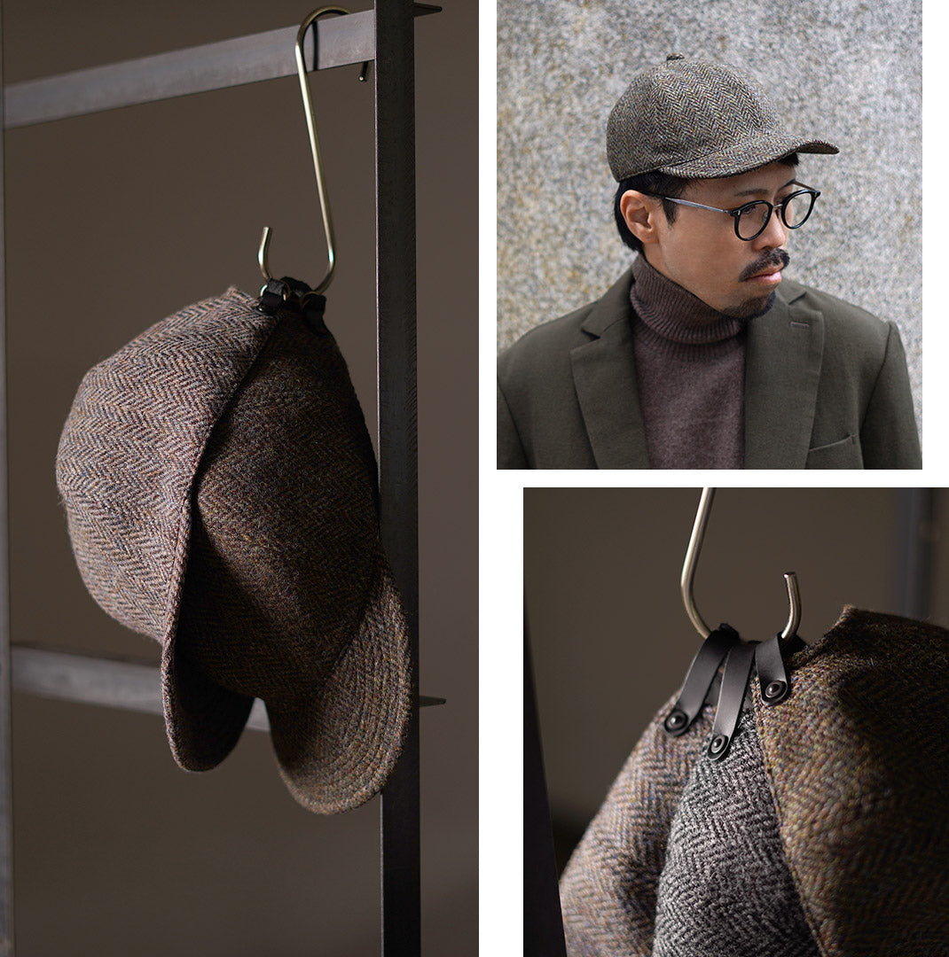 HIGHER / Harris Tweed Herringbone Cap HT24035