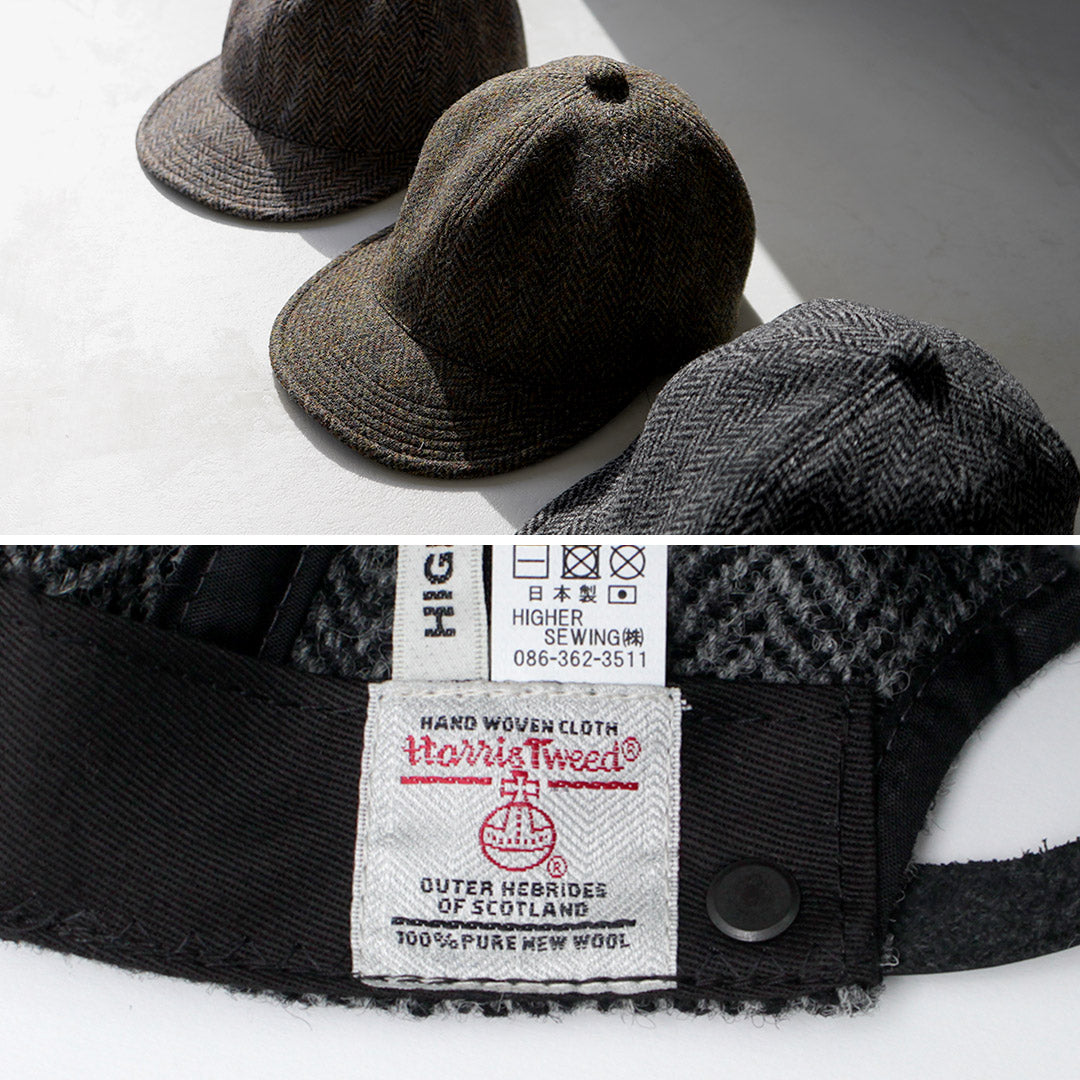 HIGHER / Harris Tweed Herringbone Cap HT24035