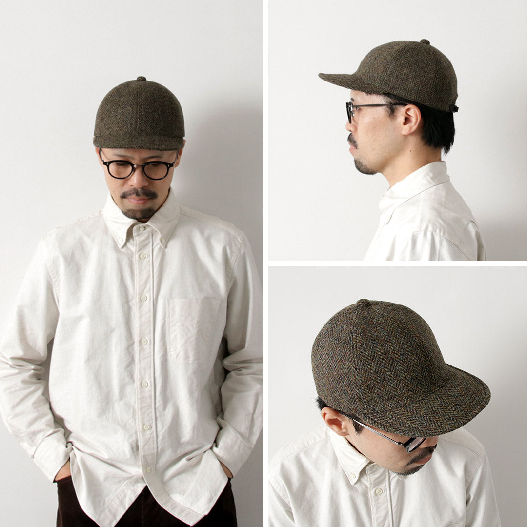 HIGHER / Harris Tweed Herringbone Cap HT24035