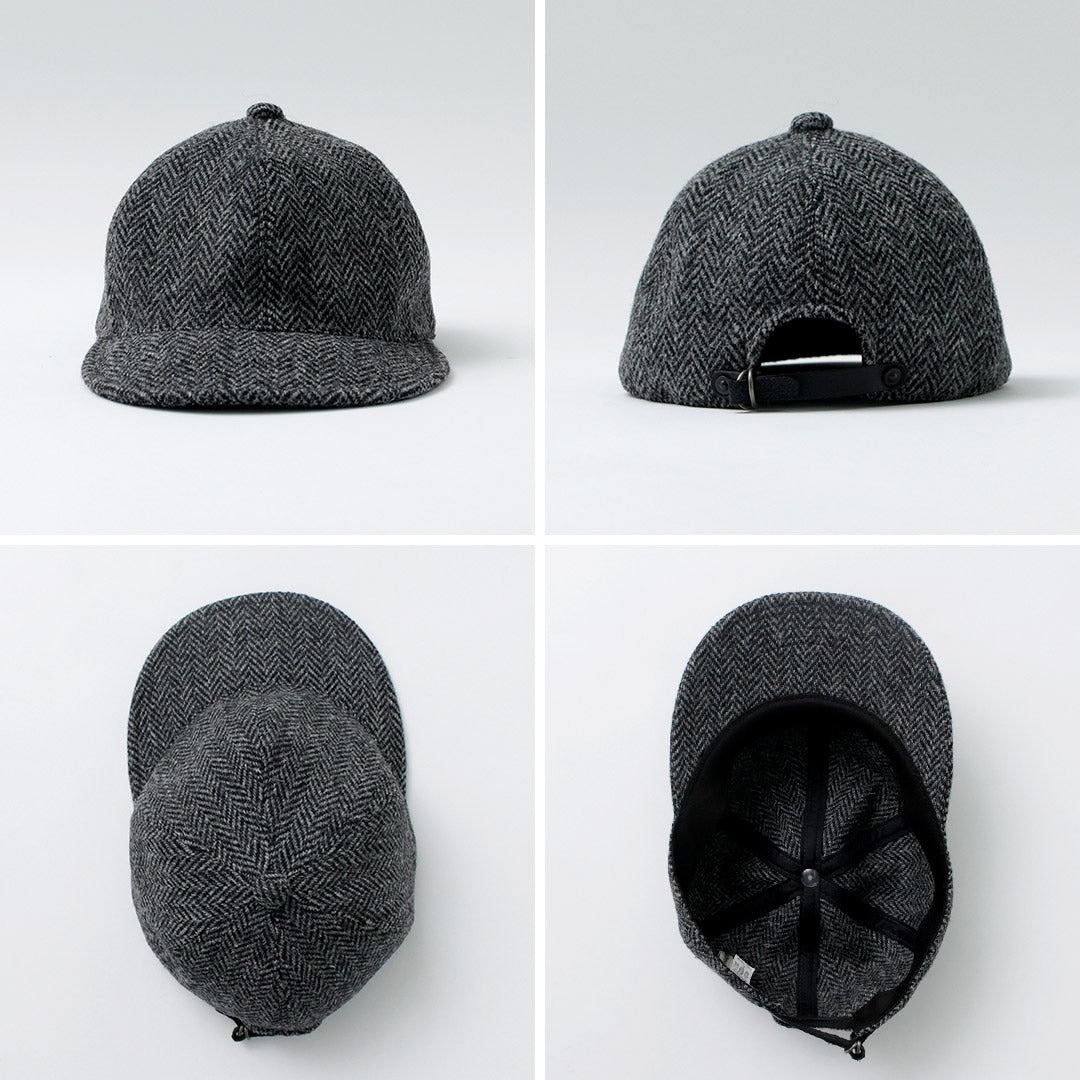 HIGHER / Harris Tweed Herringbone Cap HT24035