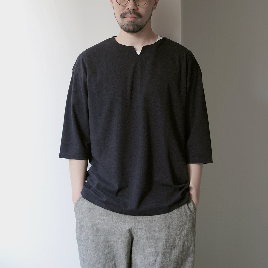 T-shirt Rococo / Linen Cotton Key Neck