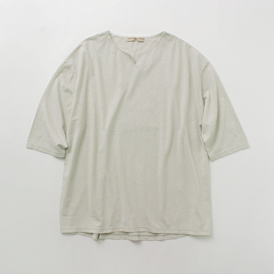 T-shirt Rococo / Linen Cotton Key Neck