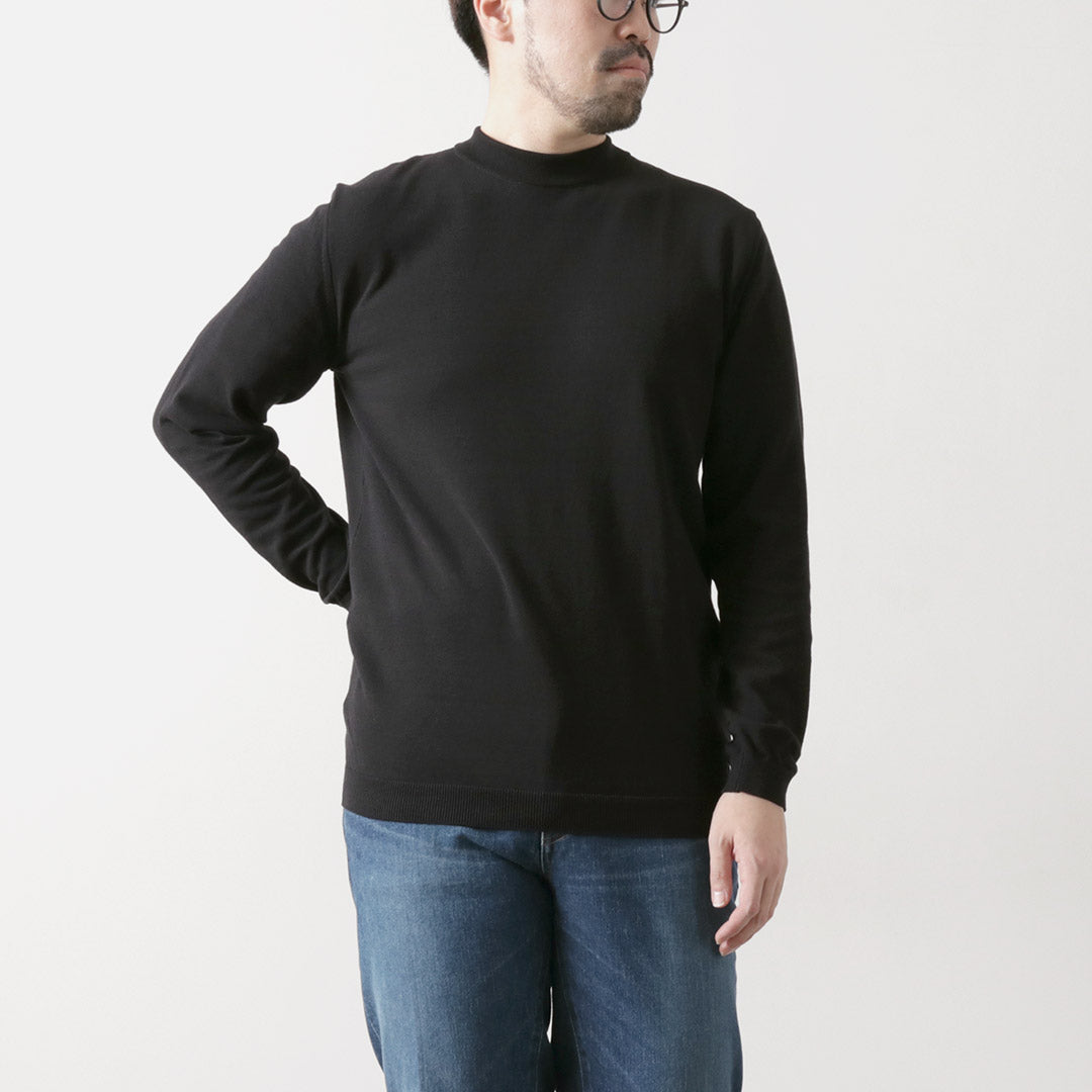 MOONCASTLE / Ice Cotton Long Sleeve Mock Neck Knit T-Shirt