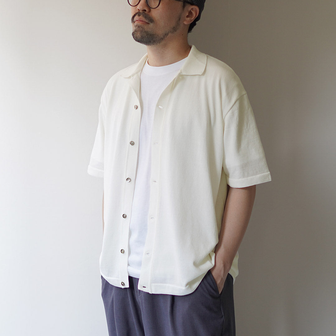 MOONCASTLE / Ice Cotton Knit Open Collar Shirt