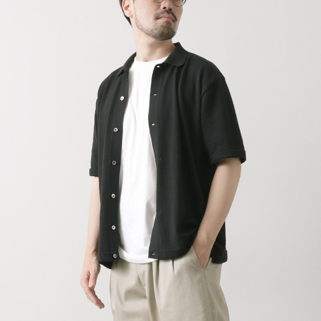 MOONCASTLE / Ice Cotton Knit Open Collar Shirt