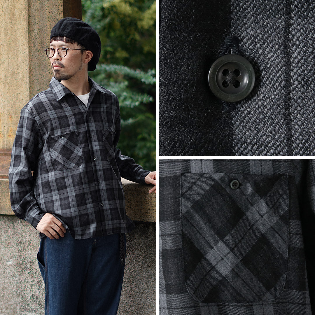 ROCOCO / Wool Open-Collared Shirt