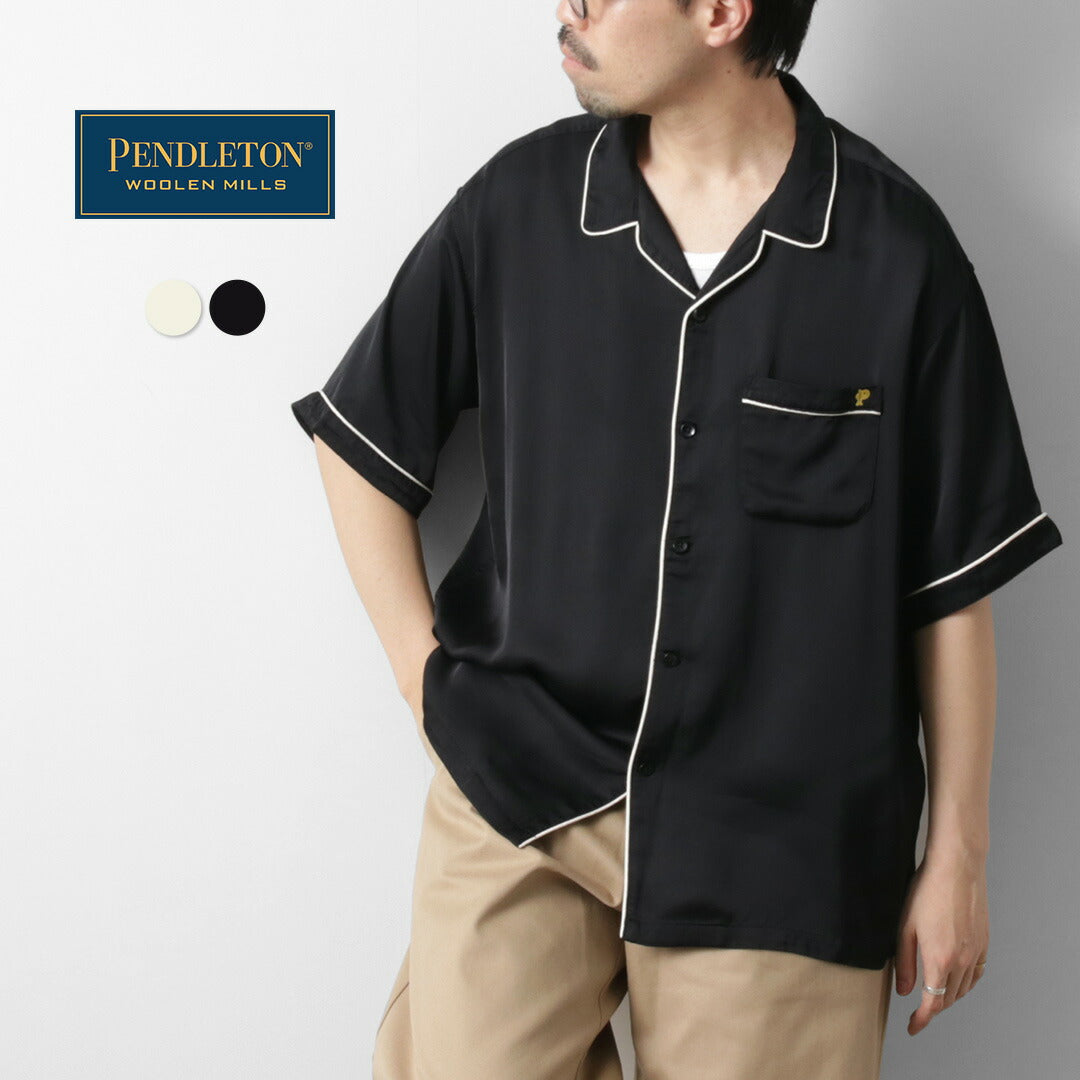 PENDLETON / Piping Embroidery Open Collar Shirt