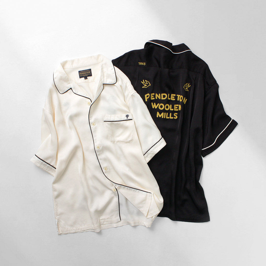 PENDLETON / Piping Embroidery Open Collar Shirt