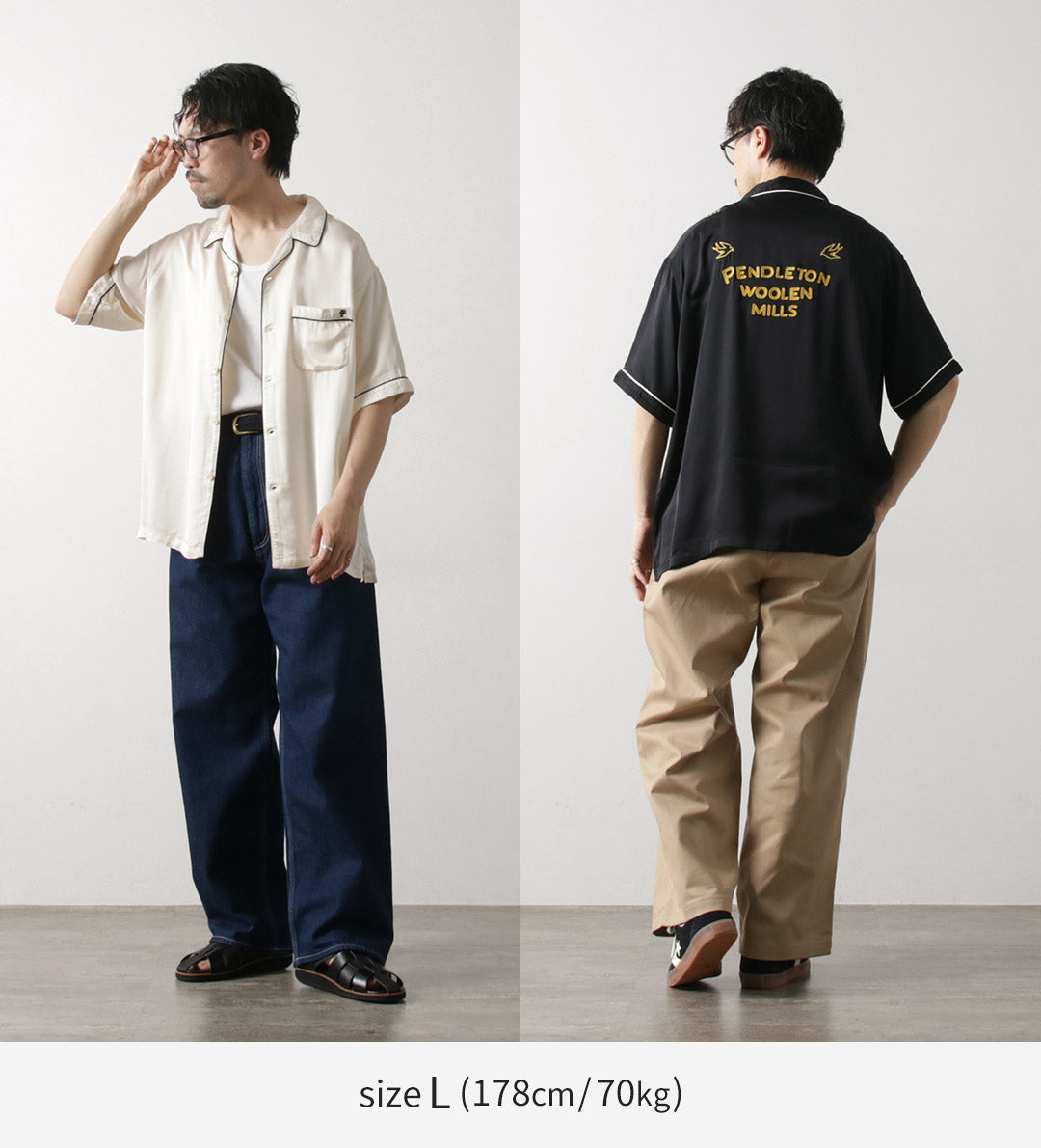 PENDLETON / Piping Embroidery Open Collar Shirt