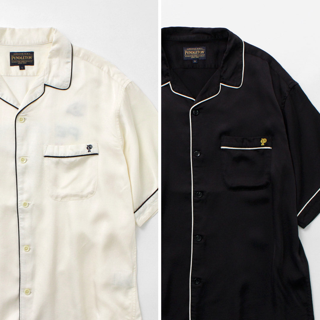 PENDLETON / Piping Embroidery Open Collar Shirt
