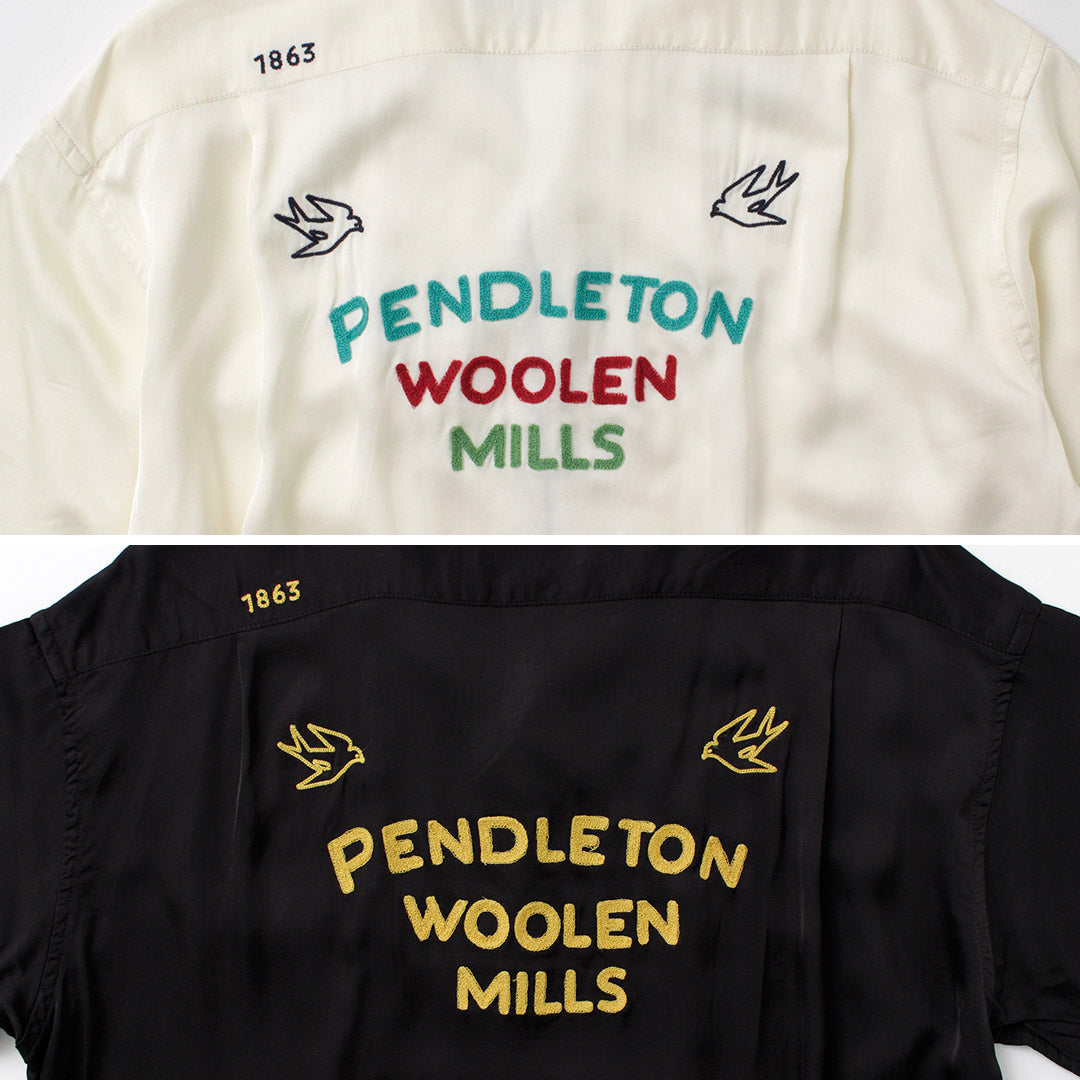 PENDLETON / Piping Embroidery Open Collar Shirt