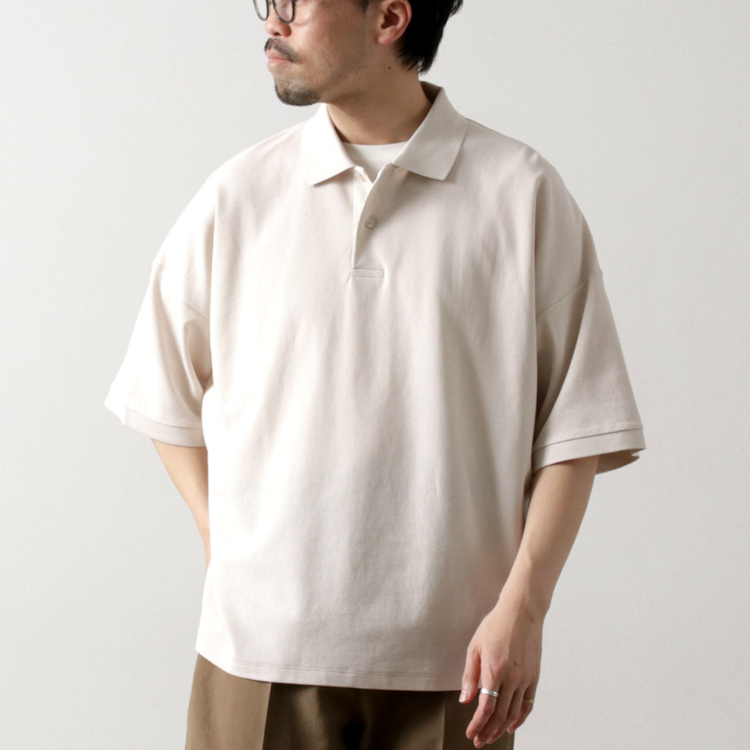 HANDVAERK / Short Sleeve Tapered Big Pique Polo Shirt