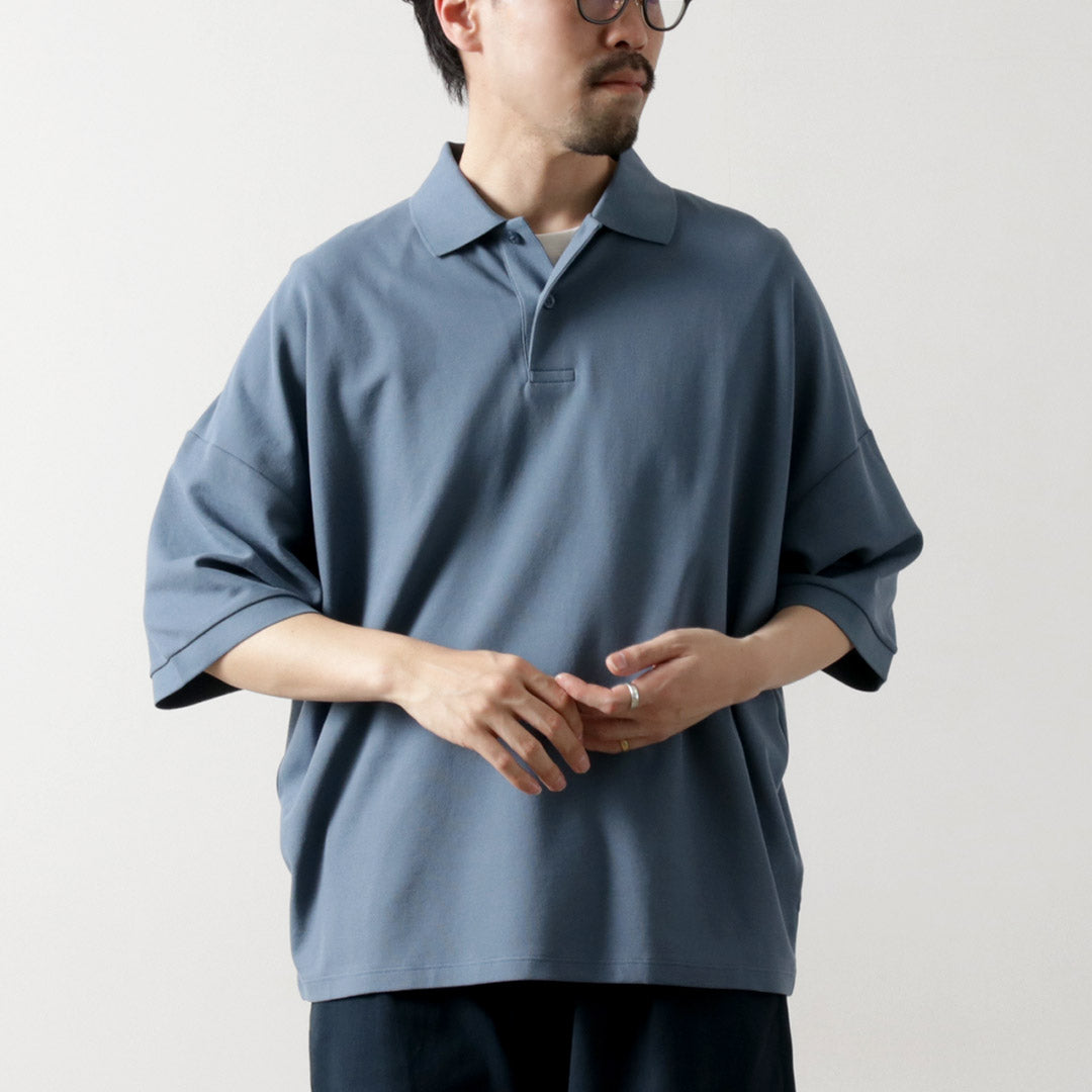 HANDVAERK / Short Sleeve Tapered Big Pique Polo Shirt