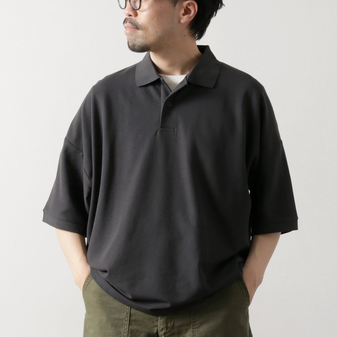 HANDVAERK / Short Sleeve Tapered Big Pique Polo Shirt