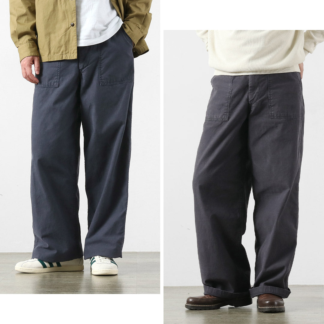 JAPAN BLUE JEANS / 와이드 베이커 팬츠 유황 염색 백 새틴