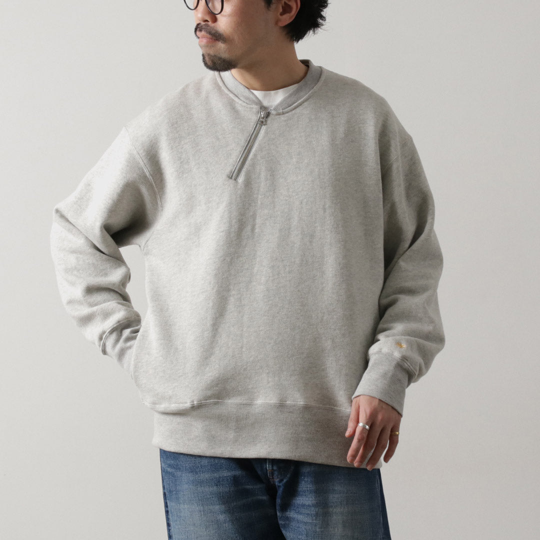 GOHEMP / Half-zip Crew Sweatshirt