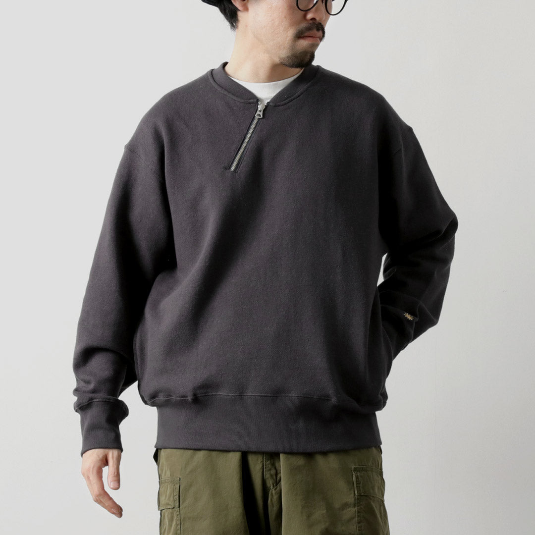 GOHEMP / Half-zip Crew Sweatshirt