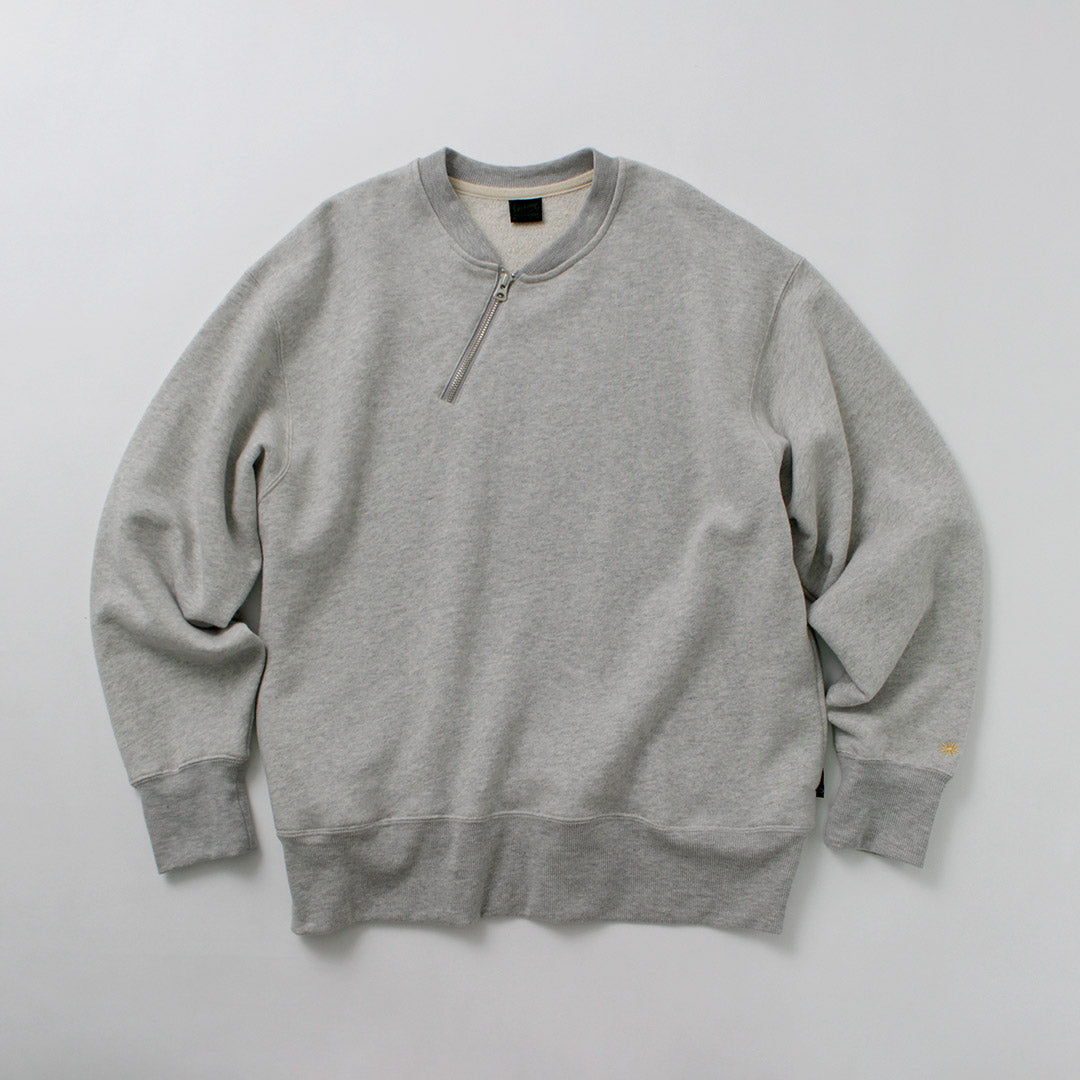 GOHEMP / Half-zip Crew Sweatshirt