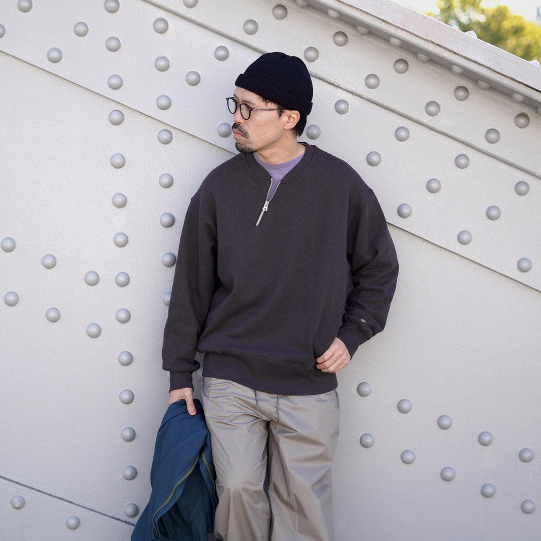 GOHEMP / Half-zip Crew Sweatshirt