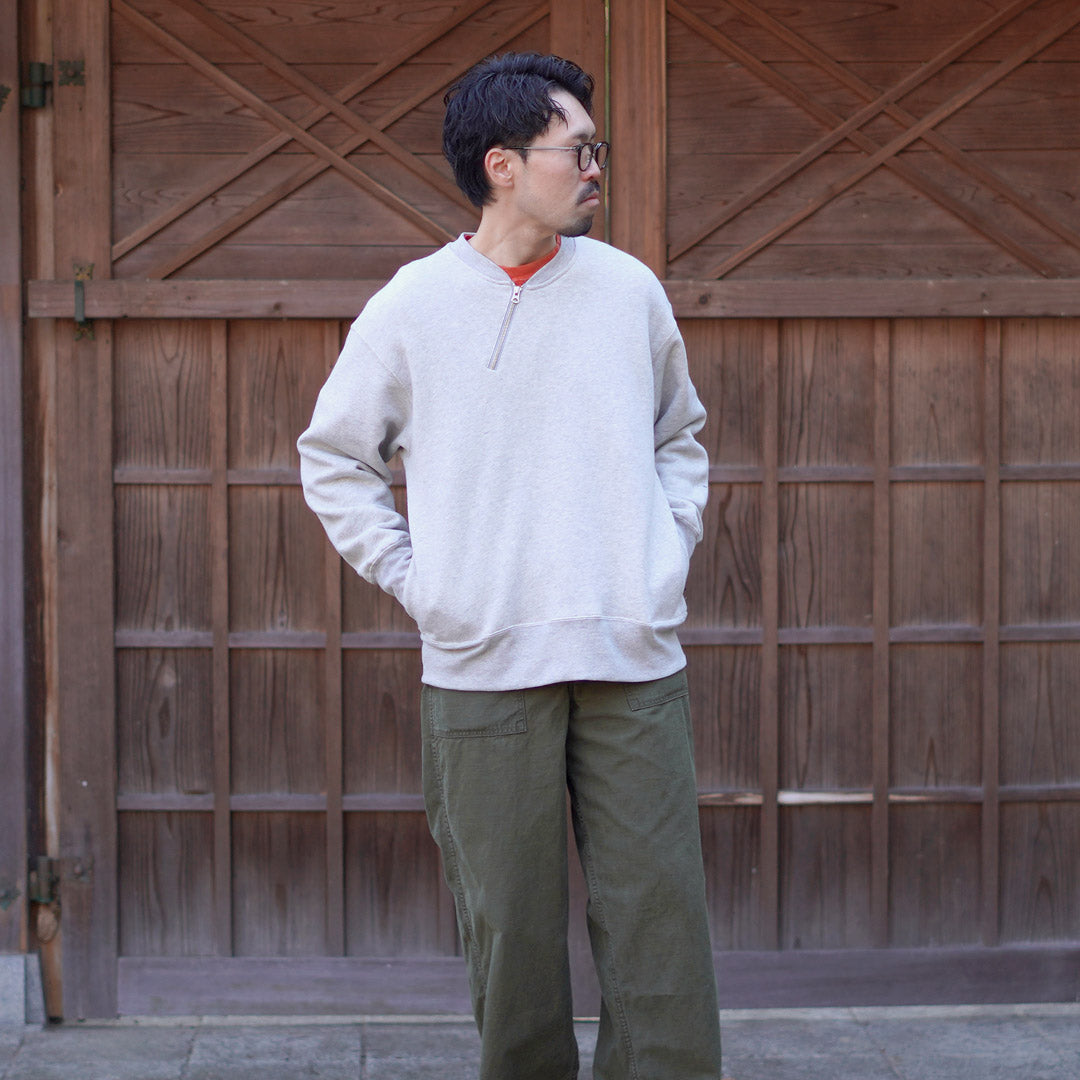 GOHEMP / Half-zip Crew Sweatshirt