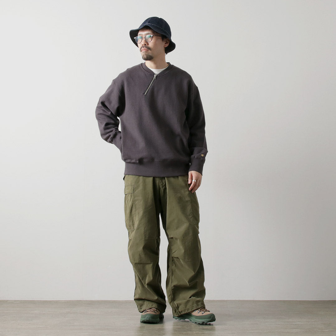 GOHEMP / Half-zip Crew Sweatshirt