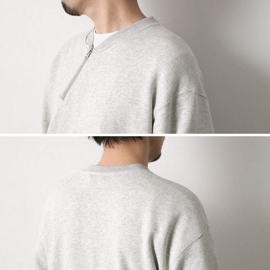 GOHEMP / Half-zip Crew Sweatshirt