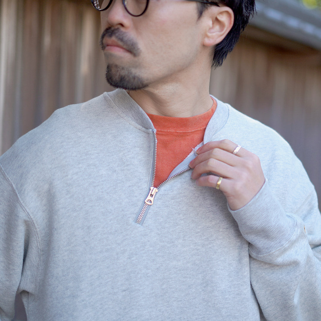 GOHEMP / Half-zip Crew Sweatshirt