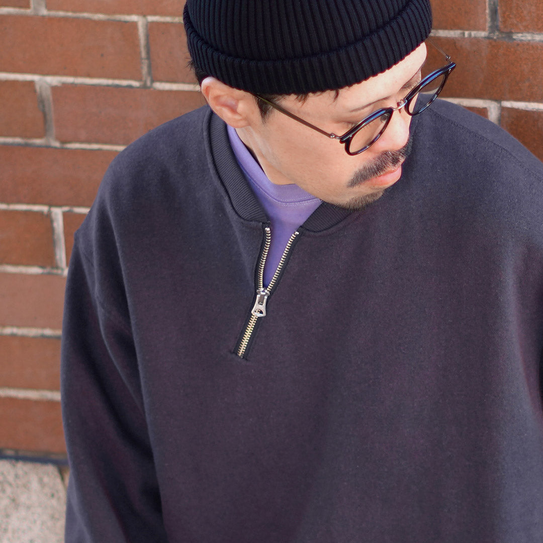 GOHEMP / Half-zip Crew Sweatshirt