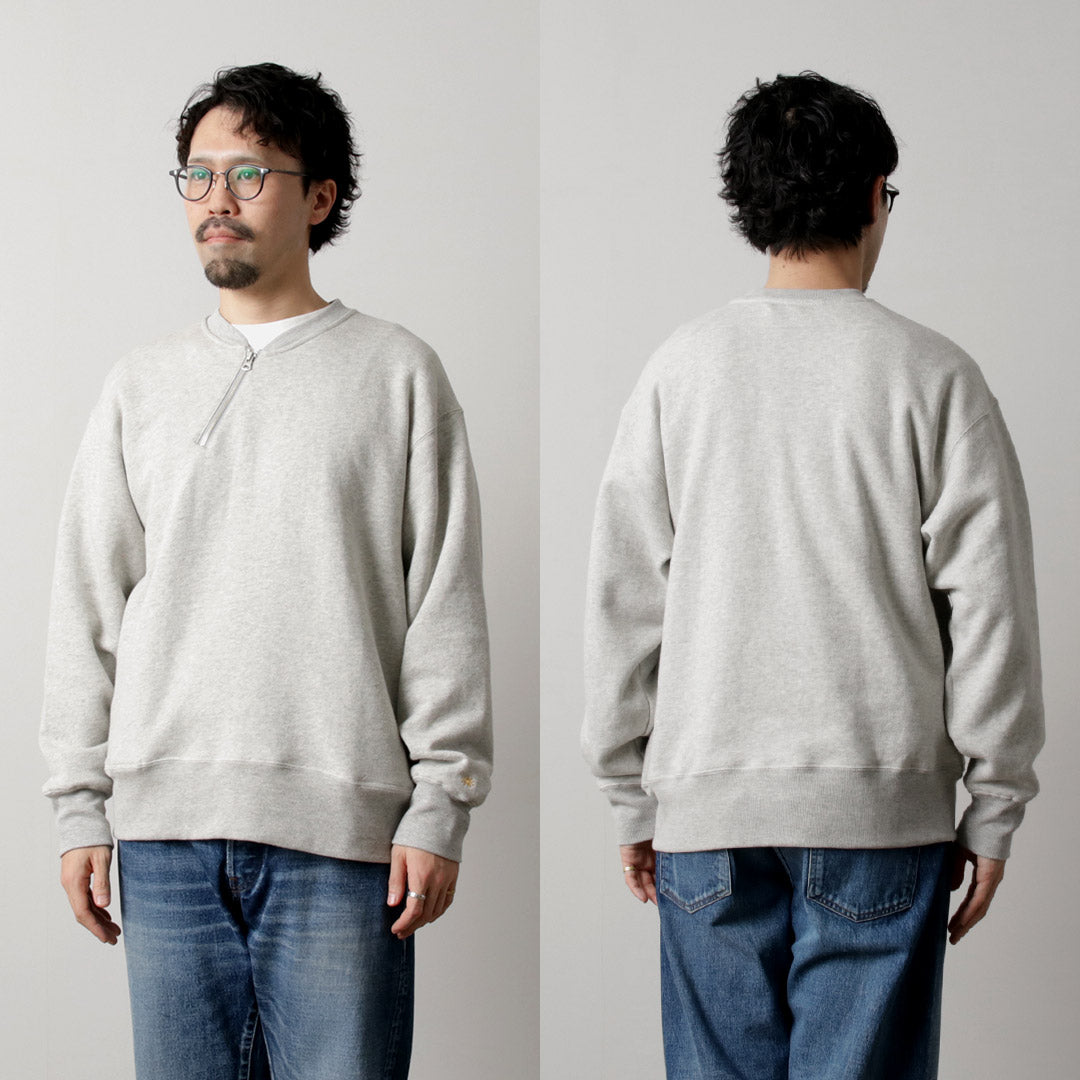 GOHEMP / Half-zip Crew Sweatshirt