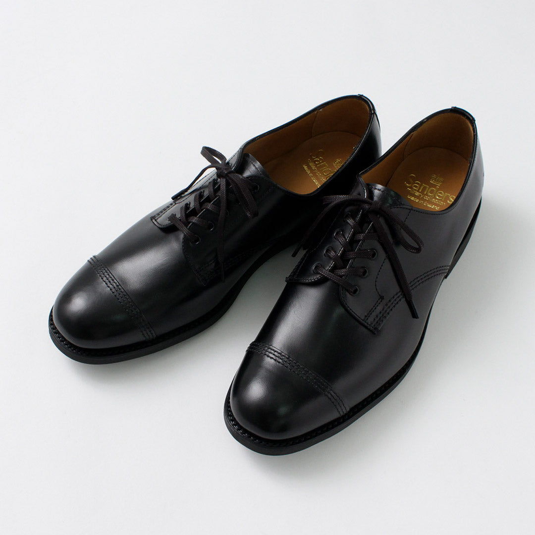 SANDERS / 1128BC Smooth leather military derby shoes