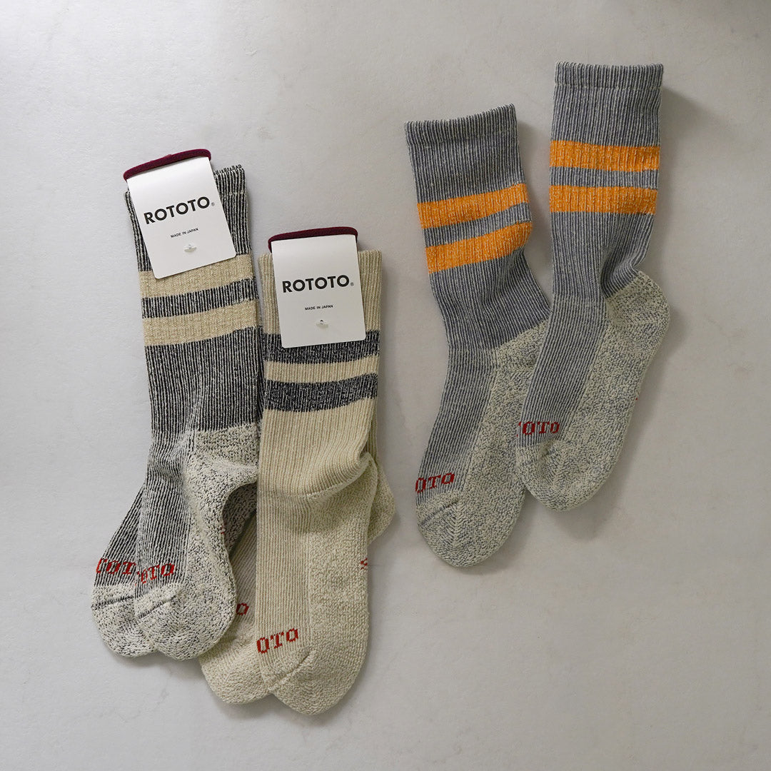 ROTOTO / Pile Stripe Marl Socks R1589