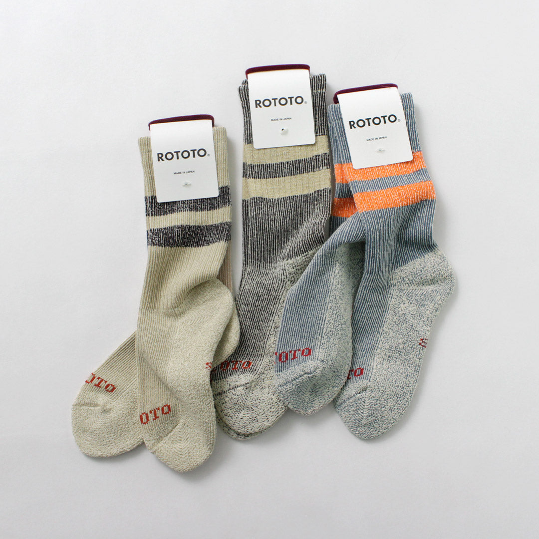 ROTOTO / Pile Stripe Marl Socks R1589