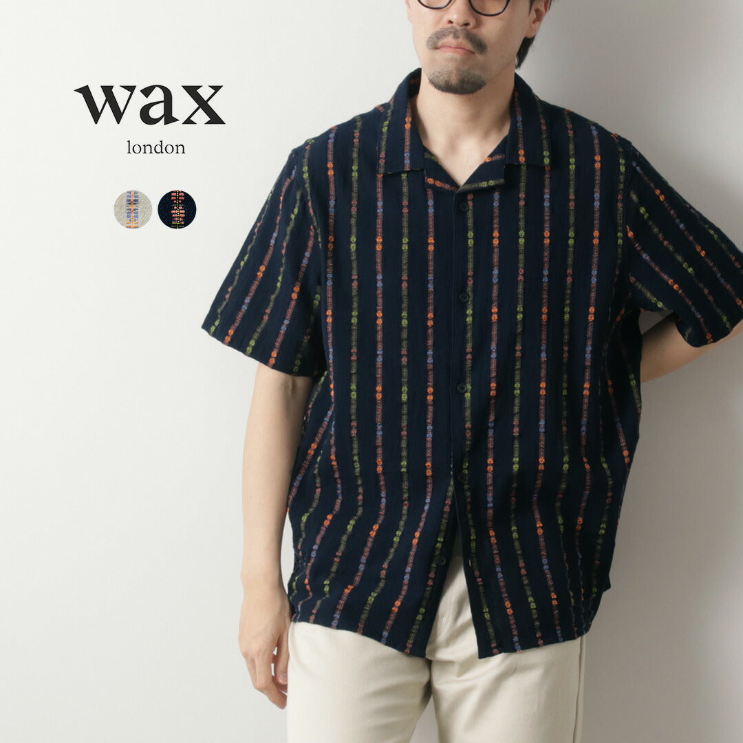 WAX LONDON / Didcot Short Sleeve Shirt Multi Loom Stripe