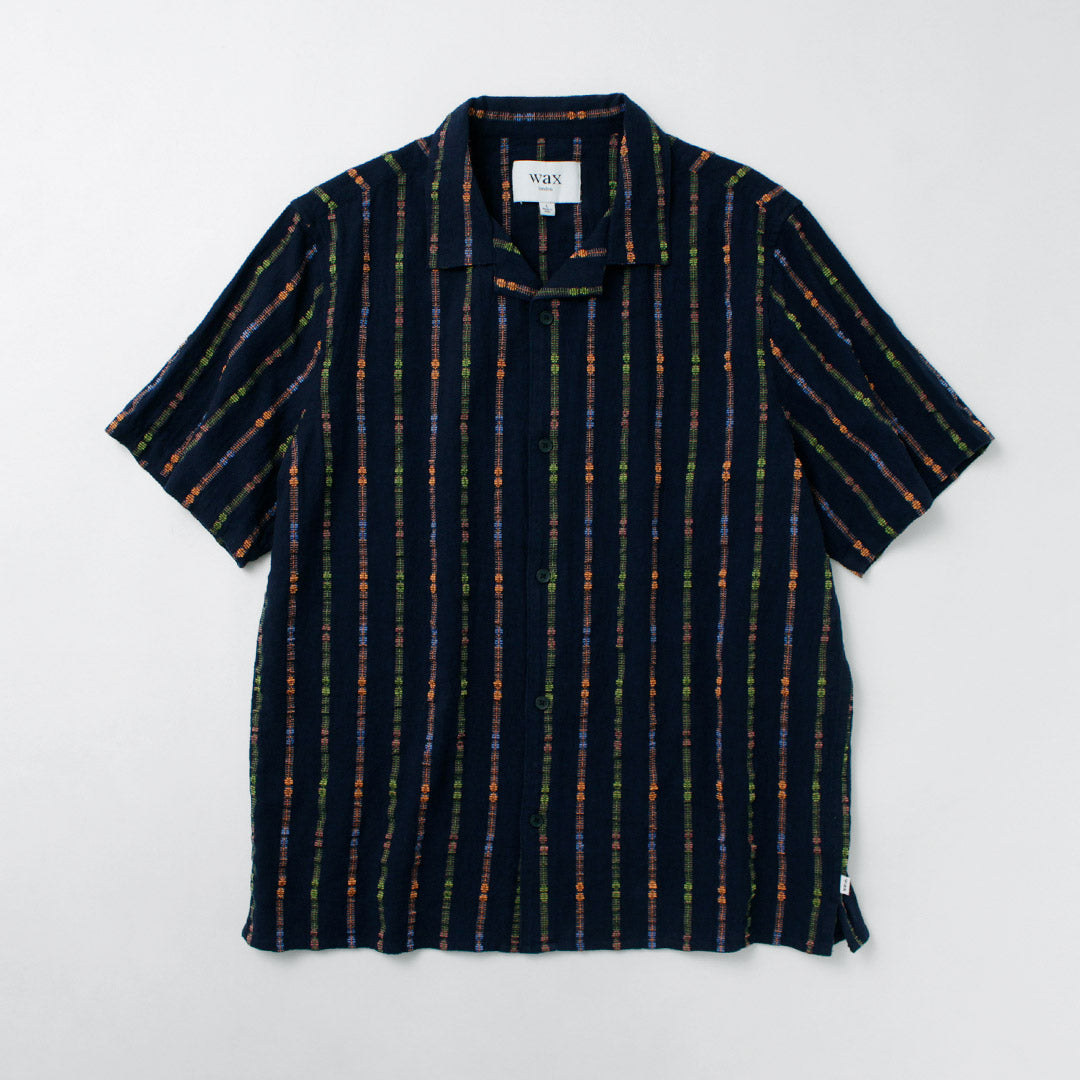 WAX LONDON / Didcot Short Sleeve Shirt Multi Loom Stripe
