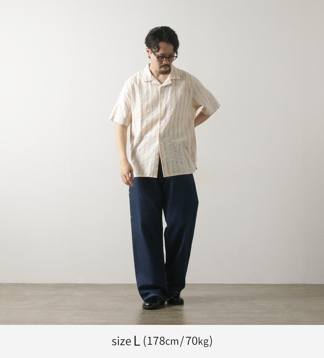 WAX LONDON / Didcot Short Sleeve Shirt Multi Loom Stripe