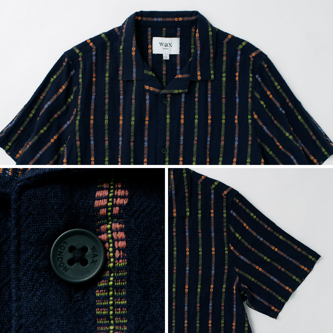 WAX LONDON / Didcot Short Sleeve Shirt Multi Loom Stripe