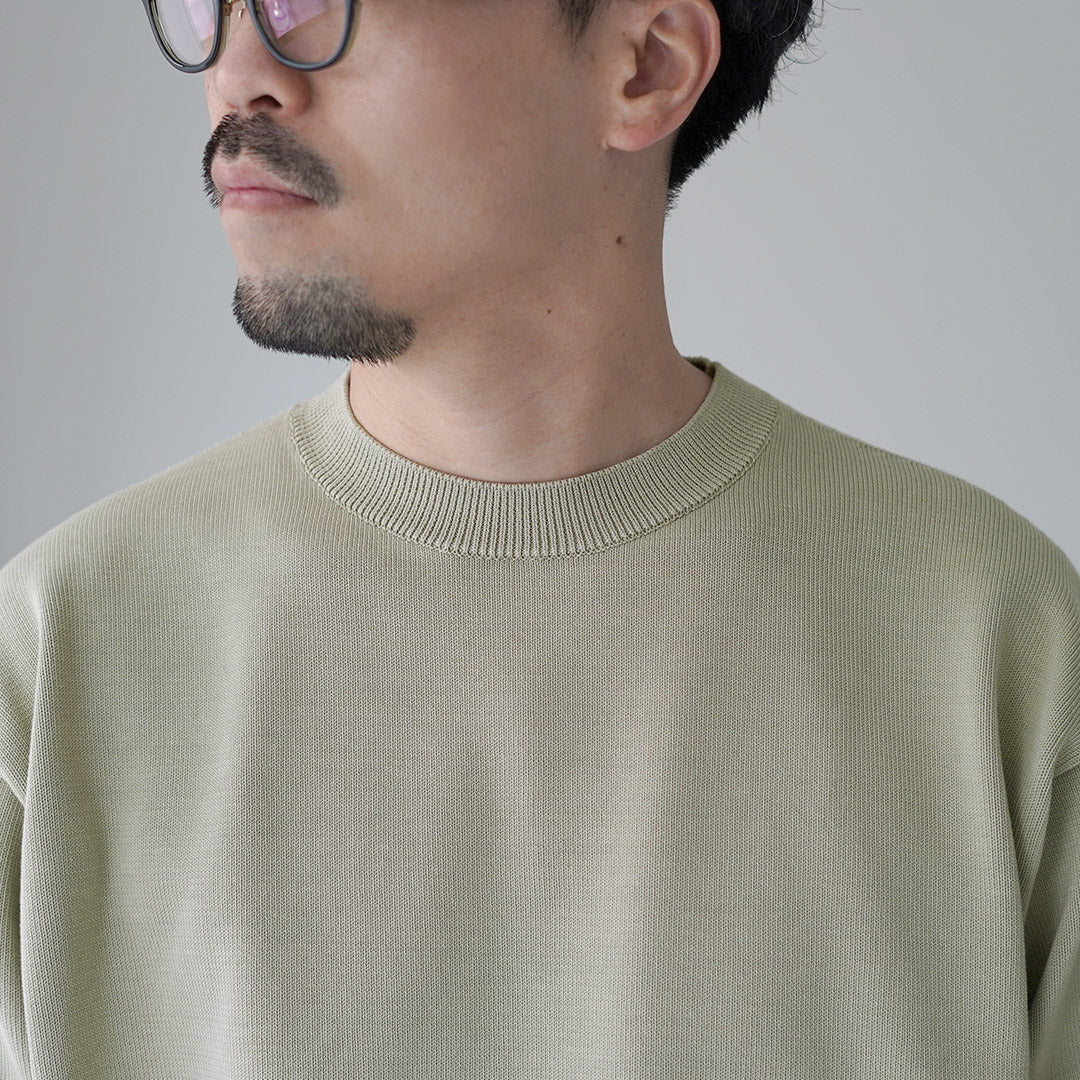 YONETOMI NEW BASIC / Pull rigide en tricot de coton Sea Island