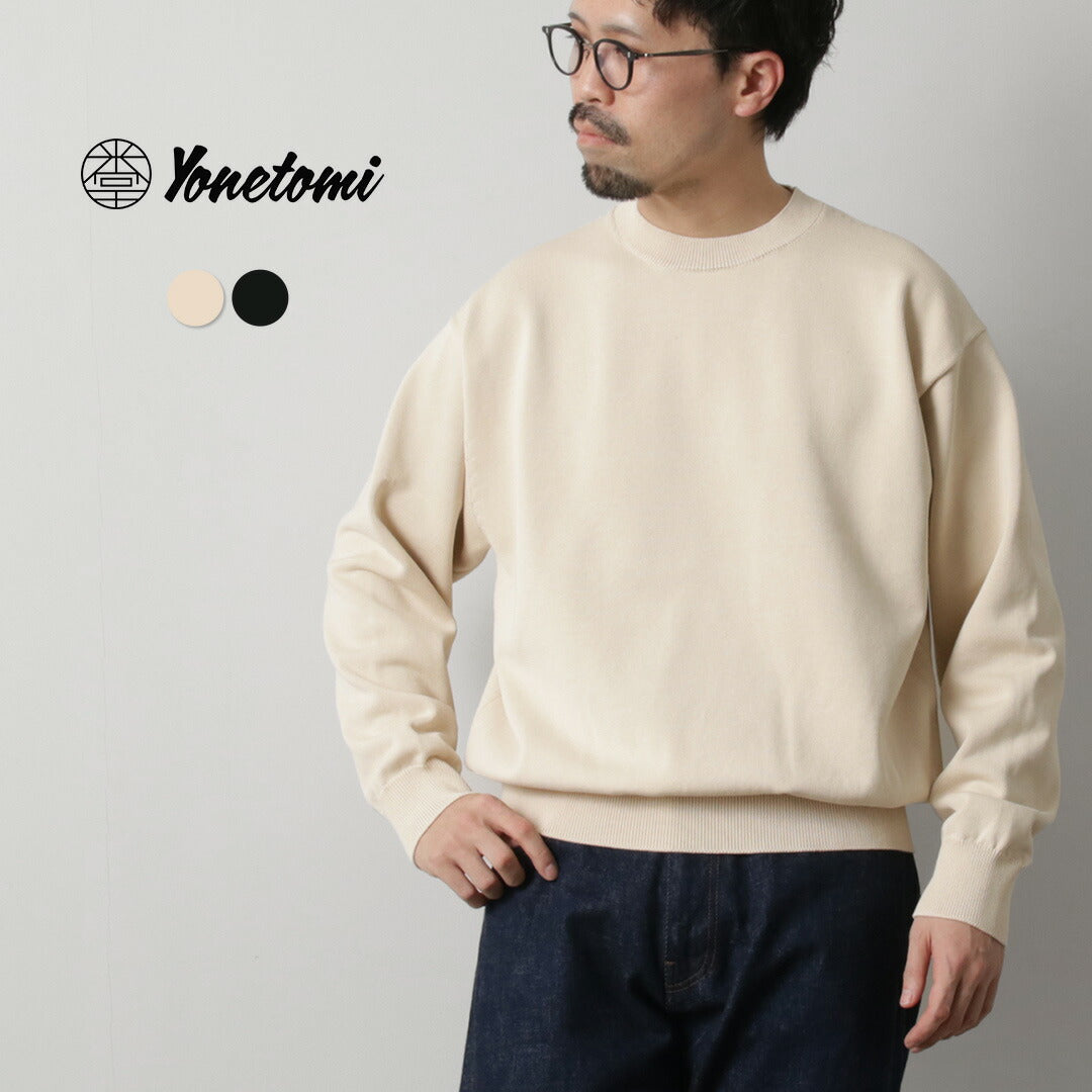 YONETOMI NEW BASIC / Rigid Sea Island Cotton Knit Pullover Crew Neck