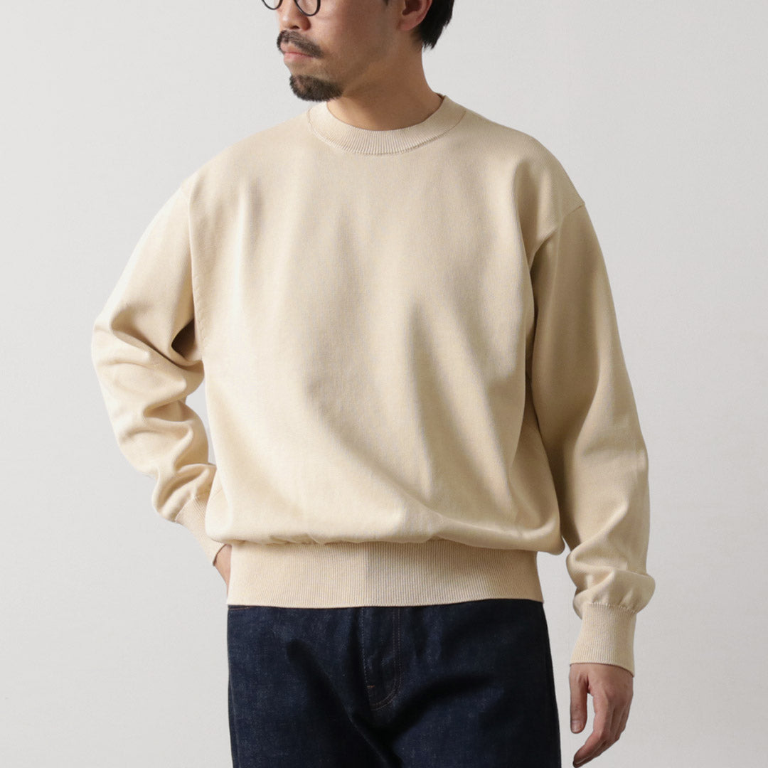 YONETOMI NEW BASIC / Rigid Sea Island Cotton Knit Pullover Crew Neck