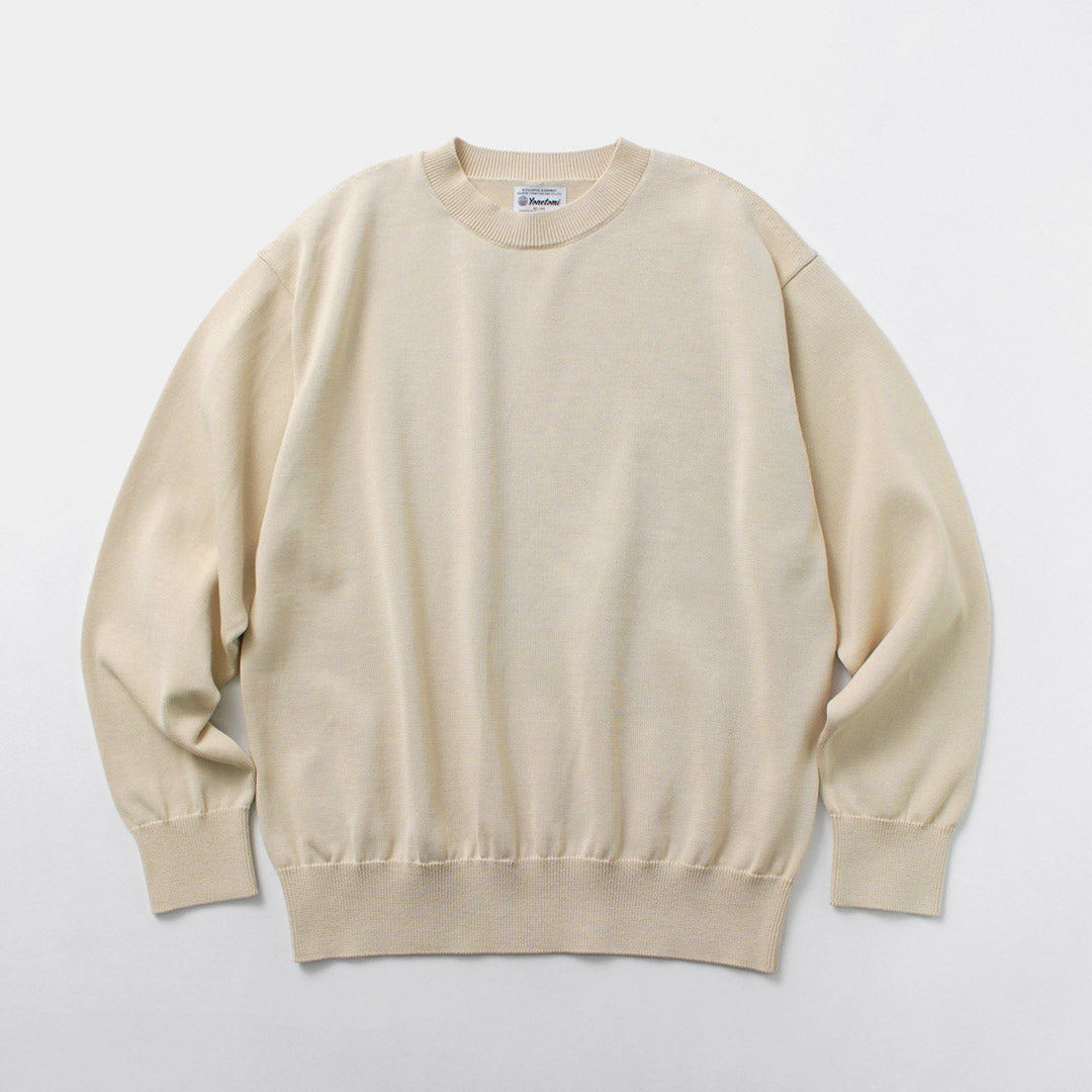 YONETOMI NEW BASIC / Rigid Sea Island Cotton Knit Pullover Crew Neck