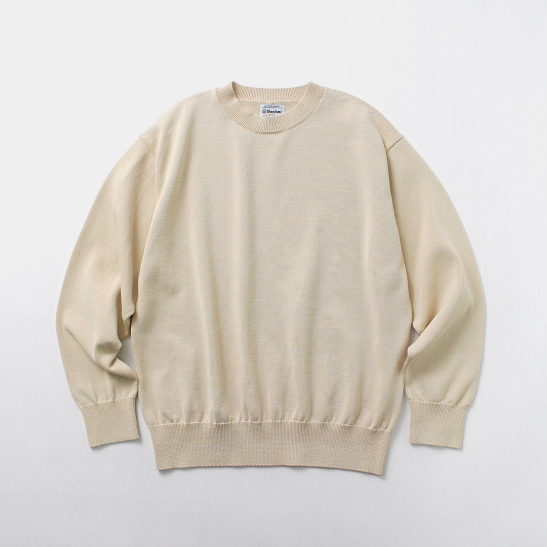 YONETOMI NEW BASIC / Rigid Sea Island Cotton Knit Pullover Crew Neck